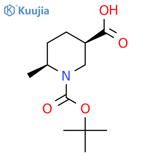 rel-(3S,6R)-1-tert-butoxycarbonyl-6-methyl-piperidine-3-carboxylic acid structure