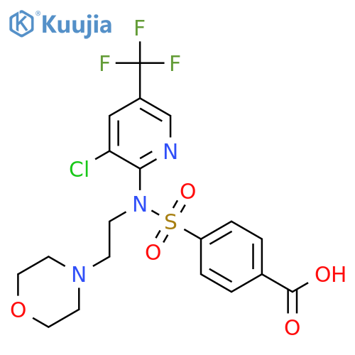 4-(N-(3-Chloro-5-(trifluoromethyl)pyridin-2-yl)-N-(2-morpholinoethyl)sulfamoyl)benzoic acid structure