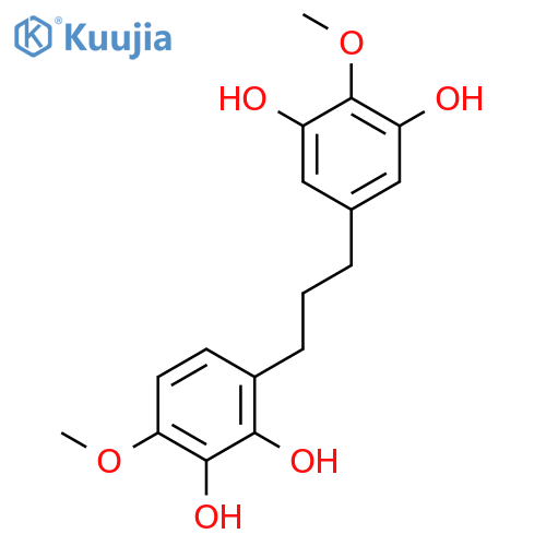 3',5',2'',3''-tetrahydroxy-4',4''-dimethoxy-1,3-diphenylpropane structure