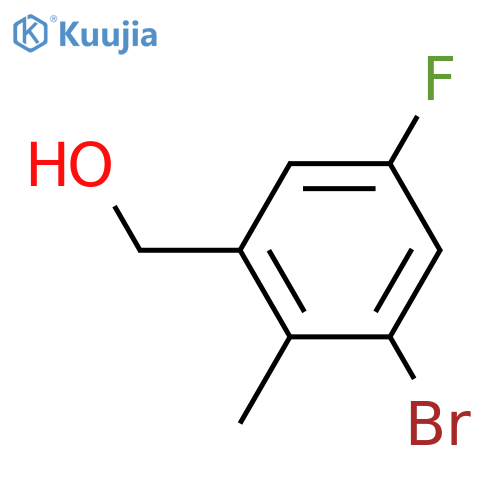 (3-Bromo-5-fluoro-2-methylphenyl)methanol structure
