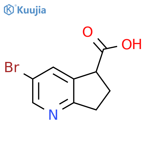 3-bromo-6,7-dihydro-5H-cyclopenta[b]pyridine-5-carboxylic acid structure