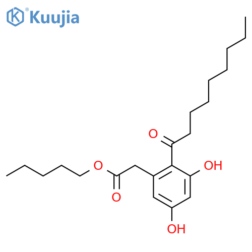 Pentyl (3,5-dihydroxy-2-nonanoylphenyl)acetate structure