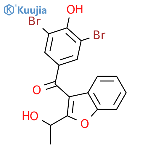 (3,5-Dibromo-4-hydroxyphenyl)2-(1-hydroxyethyl)-3-benzofuranylmethanone (or 1-Hydroxybenzbromarone) structure