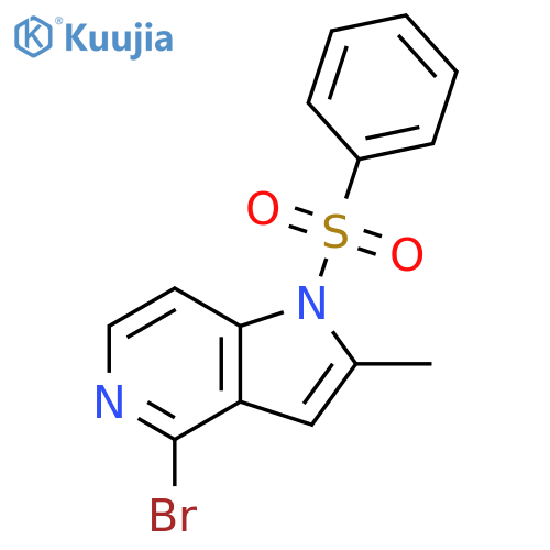 1-Benzenesulfonyl-4-bromo-2-dimethyl-5-azaindole structure