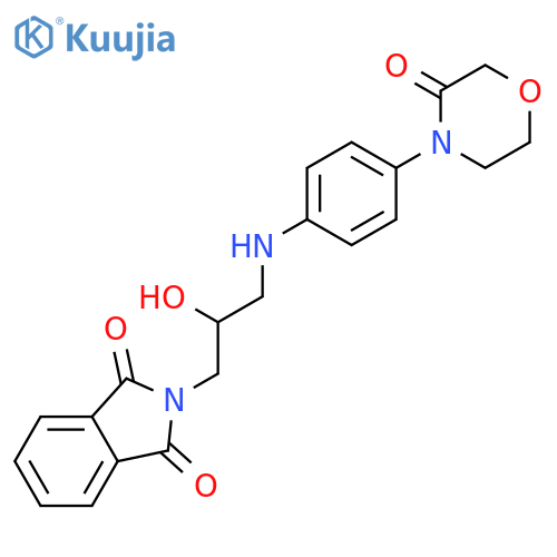 2-[2-hydroxy-3-[4-(3-oxomorpholin-4-yl)anilino]propyl]isoindole-1,3-dione structure