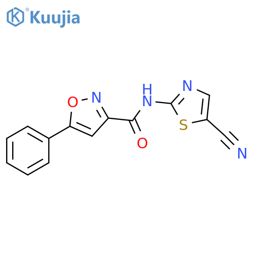 N-(5-cyano-1,3-thiazol-2-yl)-5-phenyl-1,2-oxazole-3-carboxamide structure