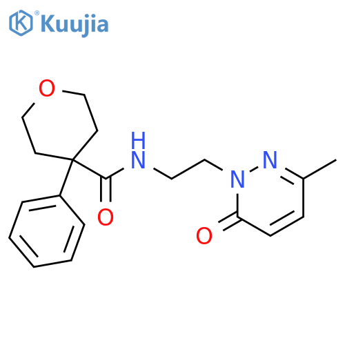 N-[2-(3-methyl-6-oxo-1,6-dihydropyridazin-1-yl)ethyl]-4-phenyloxane-4-carboxamide structure