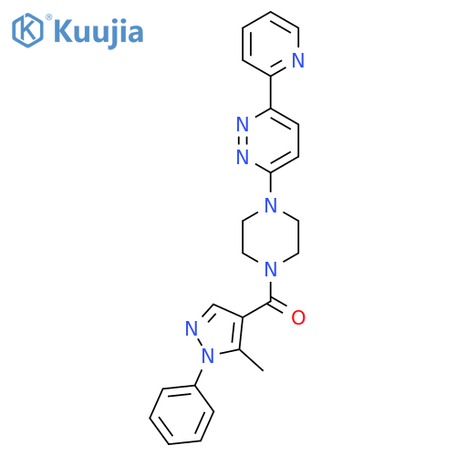 3-4-(5-methyl-1-phenyl-1H-pyrazole-4-carbonyl)piperazin-1-yl-6-(pyridin-2-yl)pyridazine structure