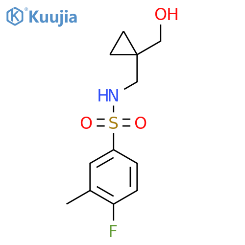 4-fluoro-N-{[1-(hydroxymethyl)cyclopropyl]methyl}-3-methylbenzene-1-sulfonamide structure