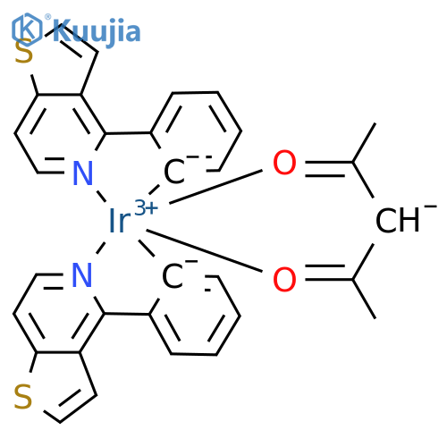 Bis(4-phenyl-thieno[3,2-c]pyridinato-C2,N)(acetylacetonato)iridium(III) structure