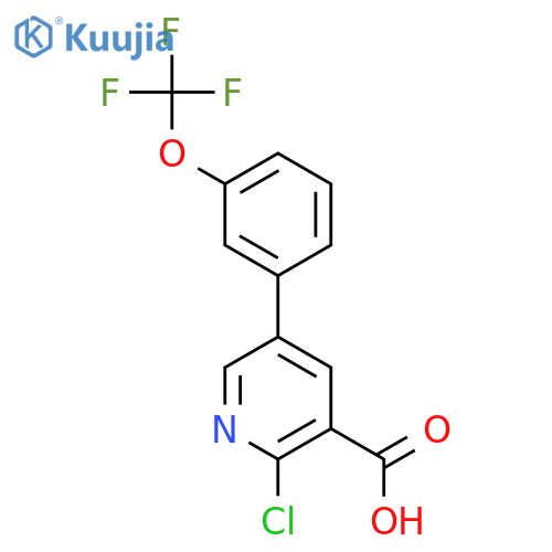 2-Chloro-5-(3-(trifluoromethoxy)phenyl)nicotinic acid structure