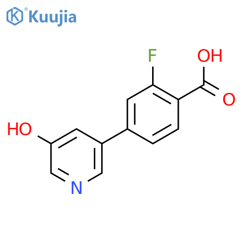 2-Fluoro-4-(5-hydroxypyridin-3-yl)benzoic acid structure