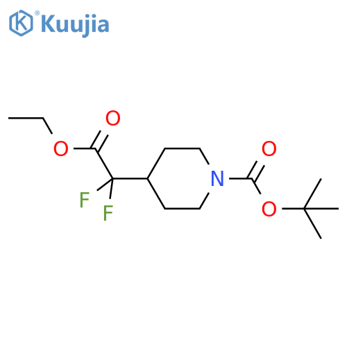 tert-butyl 4-(2-ethoxy-1,1-difluoro-2-oxoethyl)piperidine-1-carboxylate structure