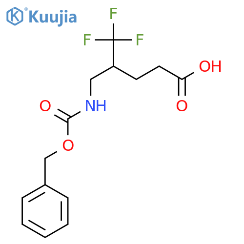 4-({(benzyloxy)carbonylamino}methyl)-5,5,5-trifluoropentanoic acid structure