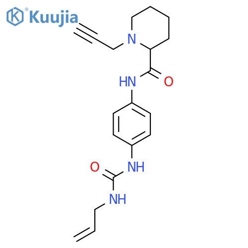 N-(4-{[(prop-2-en-1-yl)carbamoyl]amino}phenyl)-1-(prop-2-yn-1-yl)piperidine-2-carboxamide structure