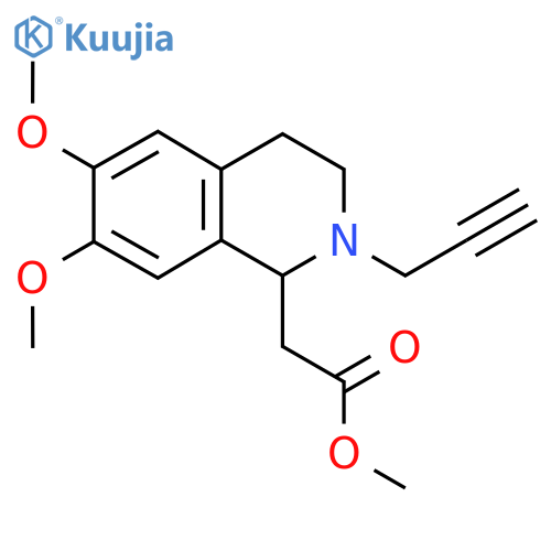 Methyl 2-[6,7-dimethoxy-2-(prop-2-yn-1-yl)-1,2,3,4-tetrahydroisoquinolin-1-yl]acetate structure