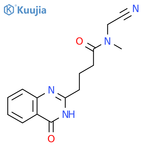 N-(cyanomethyl)-N-methyl-4-(4-oxo-3,4-dihydroquinazolin-2-yl)butanamide structure