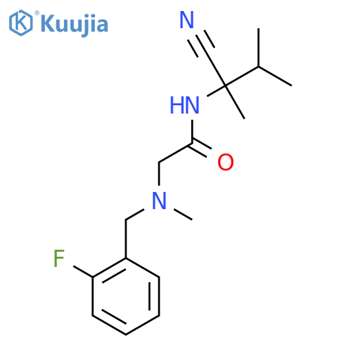 N-(1-cyano-1,2-dimethylpropyl)-2-{[(2-fluorophenyl)methyl](methyl)amino}acetamide structure