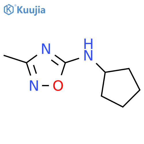 N-cyclopentyl-3-methyl-1,2,4-oxadiazol-5-amine structure