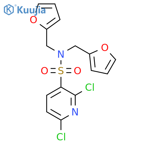 2,6-dichloro-N,N-bis[(furan-2-yl)methyl]pyridine-3-sulfonamide structure