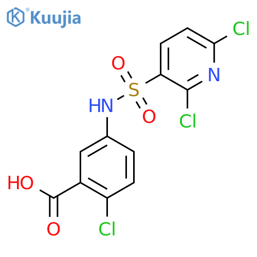 2-Chloro-5-[[(2,6-dichloro-3-pyridinyl)sulfonyl]amino]benzoic acid structure