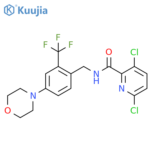 3,6-dichloro-N-{[4-(morpholin-4-yl)-2-(trifluoromethyl)phenyl]methyl}pyridine-2-carboxamide structure