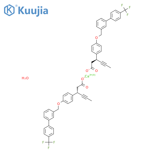 Calcium;(3S)-3-[4-[[3-[4-(trifluoromethyl)phenyl]phenyl]methoxy]phenyl]hex-4-ynoate;hydrate structure