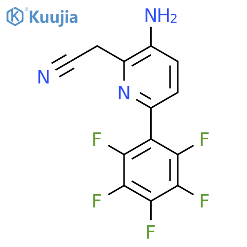 3-Amino-6-(perfluorophenyl)pyridine-2-acetonitrile structure