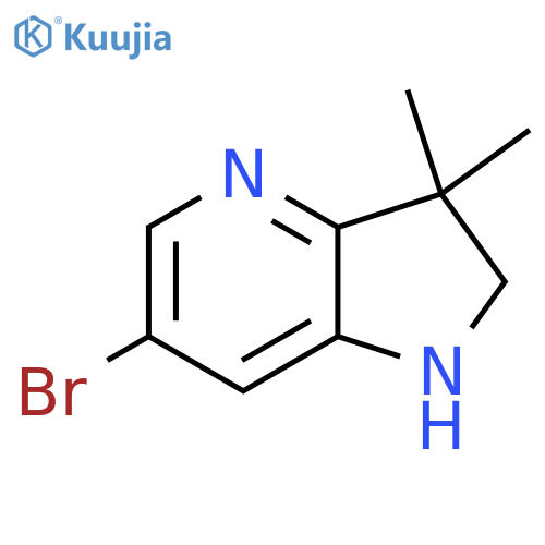 6-bromo-3,3-dimethyl-1H,2H,3H-pyrrolo[3,2-b]pyridine structure
