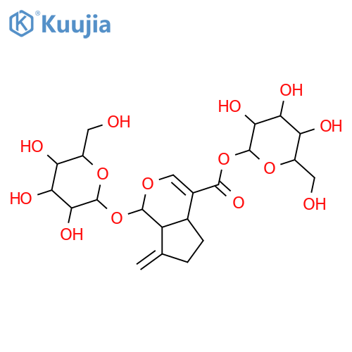 β-D-Glucopyranose, 1-[(1S,4aS,7aS)-1-(β-D-glucopyranosyloxy)-1,4a,5,6,7,7a-hexahydro-7-methylenecyclopenta[c]pyran-4-carboxylate] (9CI) structure