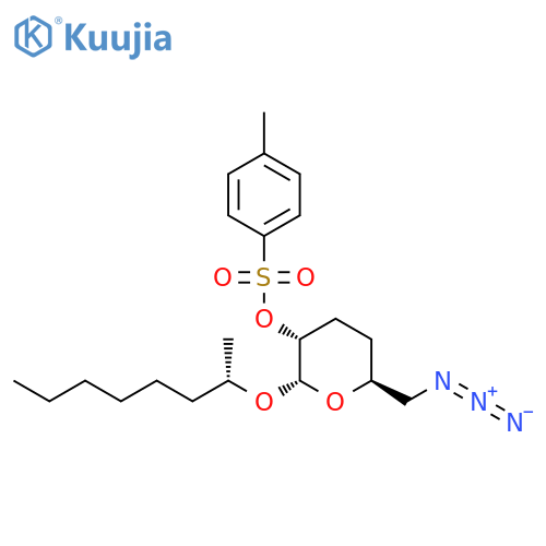 2H-Pyran-3-ol, 6-(azidomethyl)tetrahydro-2-[[(1S)-1-methylheptyl]oxy]-, 3-(4-methylbenzenesulfonate), (2S,3R,6S)- structure