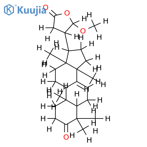 3-oxo-21beta-methoxy-24,25,26,27-tetranortirucall-7-ene-23(21)-lactone structure