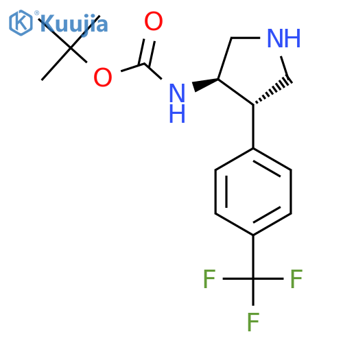 tert-Butyl (trans-4-(4-(trifluoromethyl)phenyl)pyrrolidin-3-yl)carbamate structure