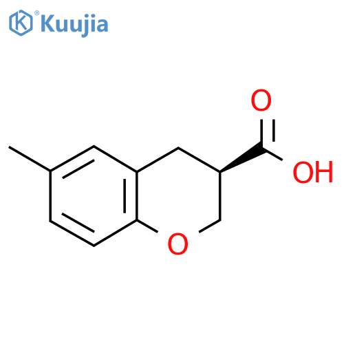 (3R)-6-methyl-3,4-dihydro-2H-1-benzopyran-3-carboxylic acid structure