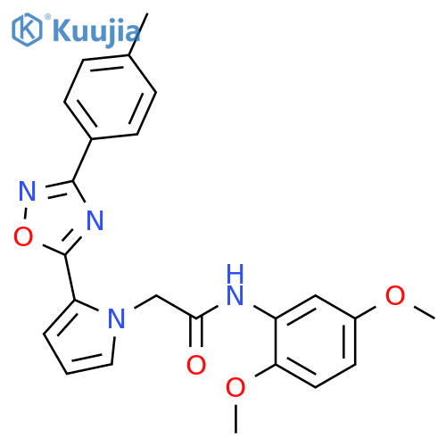 N-(2,5-dimethoxyphenyl)-2-{2-[3-(4-methylphenyl)-1,2,4-oxadiazol-5-yl]-1H-pyrrol-1-yl}acetamide structure