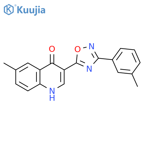 6-methyl-3-[3-(3-methylphenyl)-1,2,4-oxadiazol-5-yl]-1,4-dihydroquinolin-4-one structure