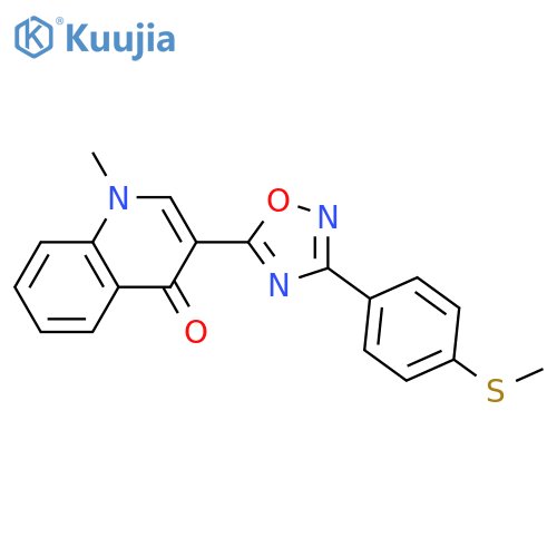 1-methyl-3-{3-[4-(methylsulfanyl)phenyl]-1,2,4-oxadiazol-5-yl}-1,4-dihydroquinolin-4-one structure