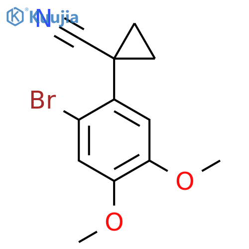 1-(2-bromo-4,5-dimethoxyphenyl)cyclopropane-1-carbonitrile structure