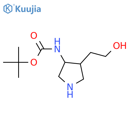 tert-butyl N-4-(2-hydroxyethyl)pyrrolidin-3-ylcarbamate structure