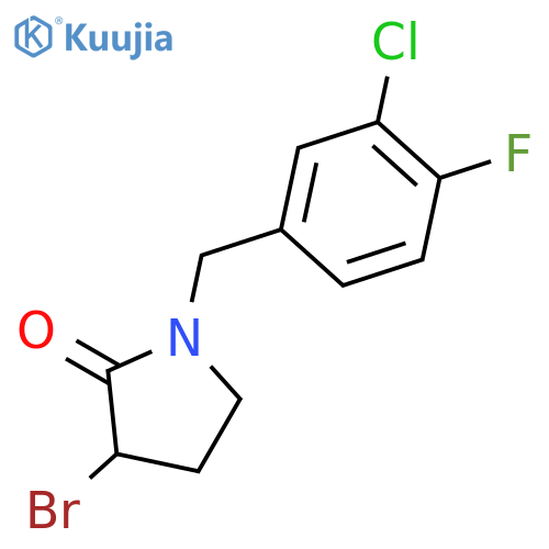 3-Bromo-1-(3-chloro-4-fluorobenzyl)pyrrolidin-2-one structure