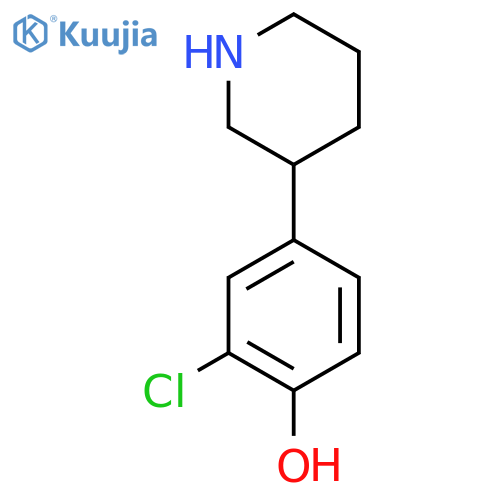 2-chloro-4-(piperidin-3-yl)phenol structure