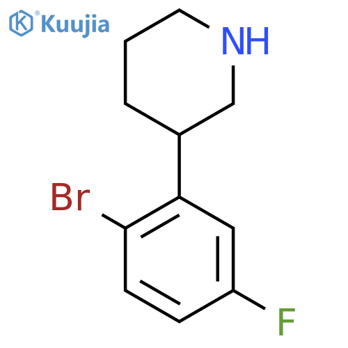 3-(2-bromo-5-fluorophenyl)piperidine structure