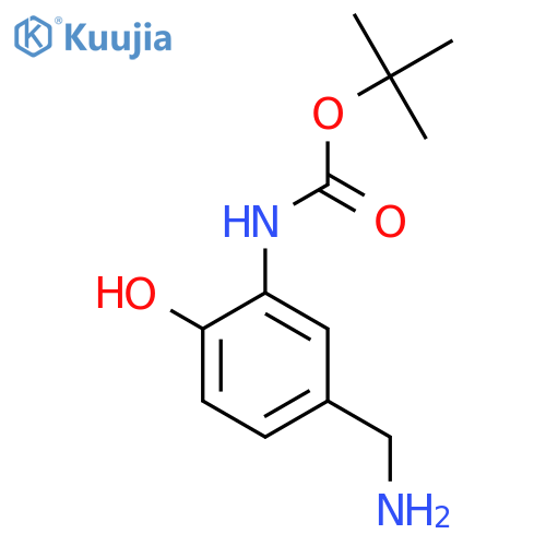 tert-butyl N-5-(aminomethyl)-2-hydroxyphenylcarbamate structure
