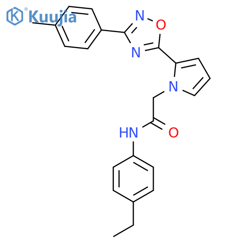 N-(4-ethylphenyl)-2-{2-[3-(4-methylphenyl)-1,2,4-oxadiazol-5-yl]-1H-pyrrol-1-yl}acetamide structure