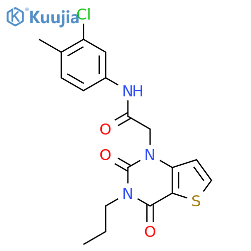 N-(3-chloro-4-methylphenyl)-2-{2,4-dioxo-3-propyl-1H,2H,3H,4H-thieno[3,2-d]pyrimidin-1-yl}acetamide structure