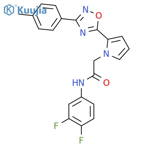 N-(3,4-difluorophenyl)-2-{2-[3-(4-methylphenyl)-1,2,4-oxadiazol-5-yl]-1H-pyrrol-1-yl}acetamide structure