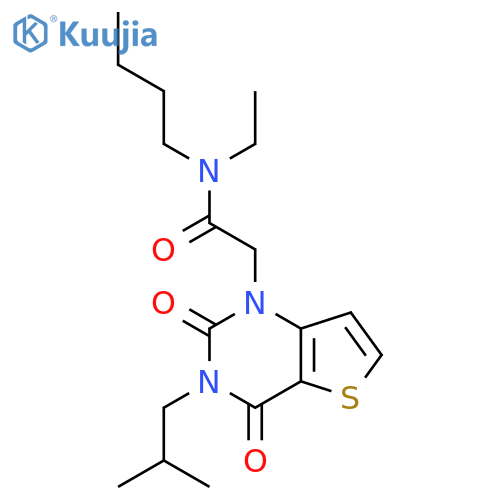 N-butyl-N-ethyl-2-[3-(2-methylpropyl)-2,4-dioxo-1H,2H,3H,4H-thieno[3,2-d]pyrimidin-1-yl]acetamide structure