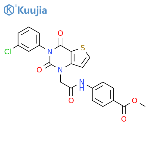 methyl 4-{2-[3-(3-chlorophenyl)-2,4-dioxo-1H,2H,3H,4H-thieno[3,2-d]pyrimidin-1-yl]acetamido}benzoate structure