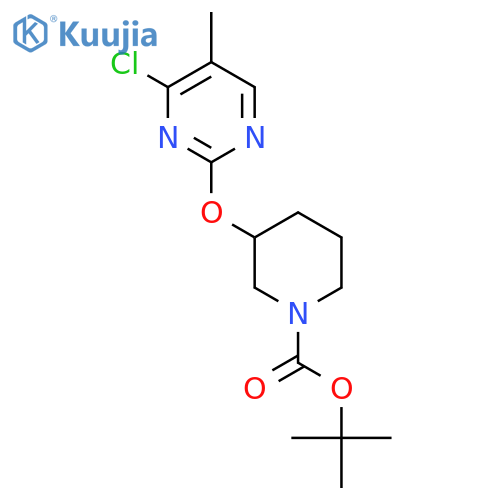 3-(4-Chloro-5-methyl-pyrimidin-2-yloxy)-piperidine-1-carboxylic acid tert-butyl ester structure