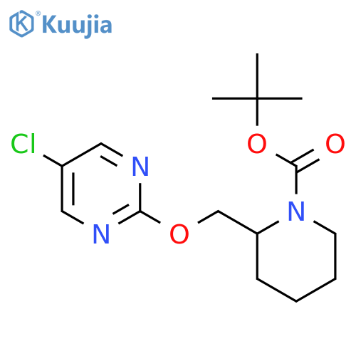 tert-Butyl 2-(((5-chloropyrimidin-2-yl)oxy)methyl)piperidine-1-carboxylate structure